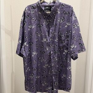 RSVLTS Disney Purple Cartoon Print Button-Down Shirt